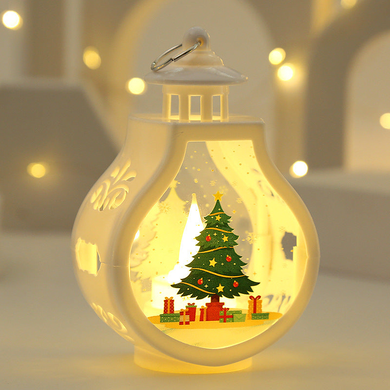 HKM-510035 Romantic Christmas Candle Lamp - Snowman, Old Man, Deer, or Christmas Tree Ornaments in White and Colorful Designs