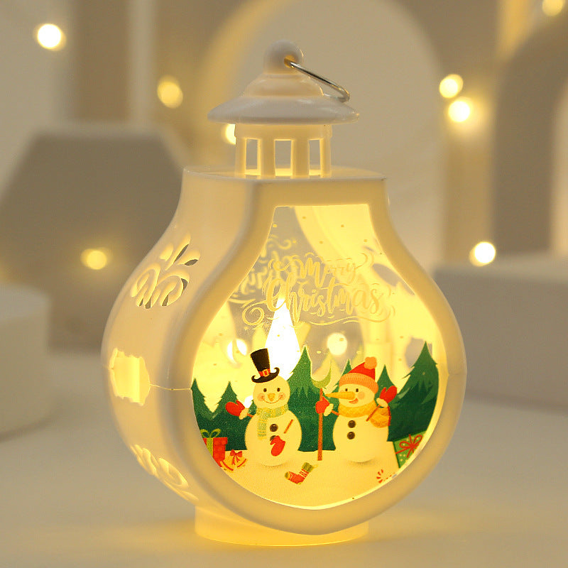 HKM-510035 Romantic Christmas Candle Lamp - Snowman, Old Man, Deer, or Christmas Tree Ornaments in White and Colorful Designs