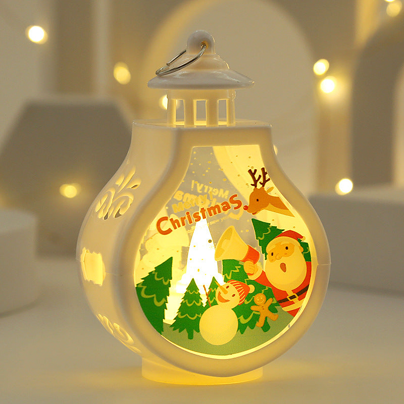 HKM-510035 Romantic Christmas Candle Lamp - Snowman, Old Man, Deer, or Christmas Tree Ornaments in White and Colorful Designs