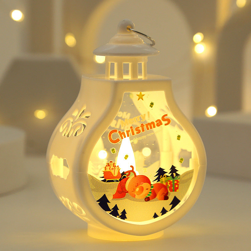HKM-510035 Romantic Christmas Candle Lamp - Snowman, Old Man, Deer, or Christmas Tree Ornaments in White and Colorful Designs