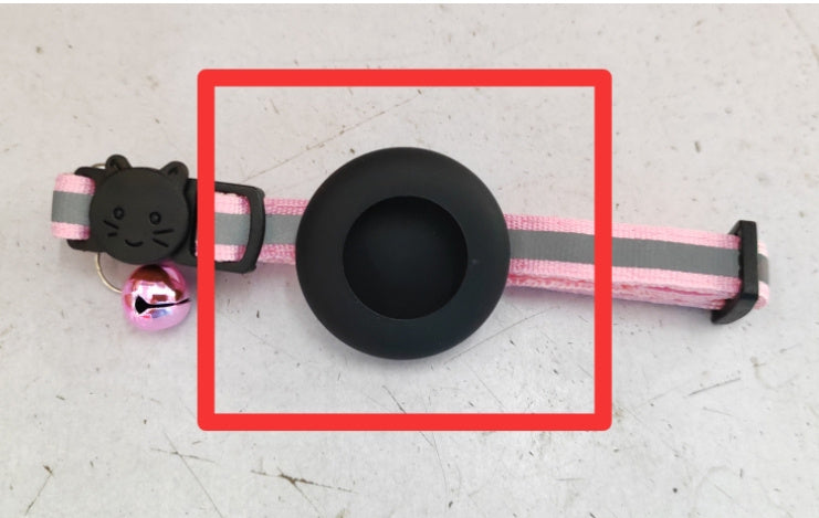 HKM-510099 Adjustable Reflective Pet Collar with Bell for Airtag - Waterproof and Shockproof Design for Small Dogs and Cats