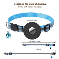 HKM-510099 Adjustable Reflective Pet Collar with Bell for Airtag - Waterproof and Shockproof Design for Small Dogs and Cats