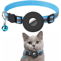 HKM-510099 Adjustable Reflective Pet Collar with Bell for Airtag - Waterproof and Shockproof Design for Small Dogs and Cats