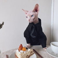 HKM-510099 Sphinx Cat Outfit Set: Camel Plaid Jacket, Vest, & Shirts for Pets