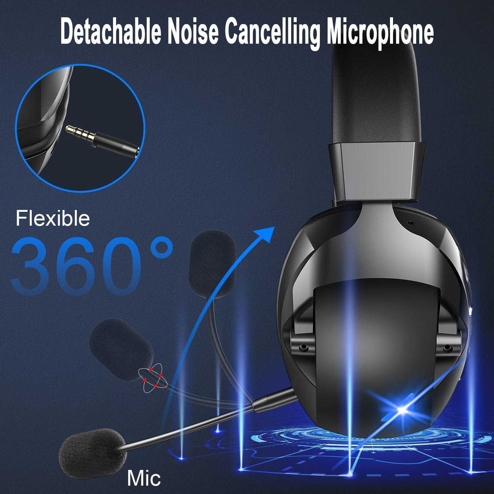 HKM-510099 Wireless Over-Ear Gaming Headphones with Microphone - 2.4G Dual-Mode, Designed for E-Sports and Gaming Consoles