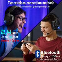 HKM-510099 Wireless Over-Ear Gaming Headphones with Microphone - 2.4G Dual-Mode, Designed for E-Sports and Gaming Consoles