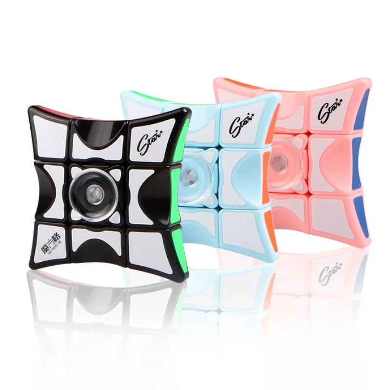 HKM-510163 QiYi 1x3x3 Spinner Magic Cube Educational Toy for Kids - Magnetic Finger Speed Puzzle