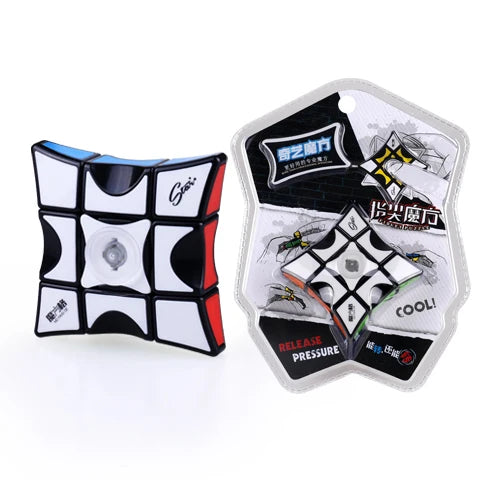 HKM-510163 QiYi 1x3x3 Spinner Magic Cube Educational Toy for Kids - Magnetic Finger Speed Puzzle