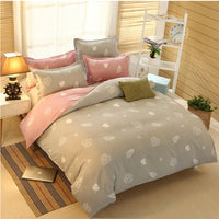 HKM-510355 Floral Pattern Bedding Set – 4-Piece Modern and Simple Design for 1.5m Bed, Made of Polyester Fiber