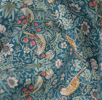 HKM-510419 Lightweight Tana Lawn Cotton Fabric - Strawberry Thief Design, 135cm Width, Perfect for Clothing and DIY Projects