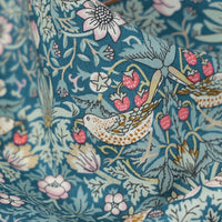 HKM-510419 Lightweight Tana Lawn Cotton Fabric - Strawberry Thief Design, 135cm Width, Perfect for Clothing and DIY Projects