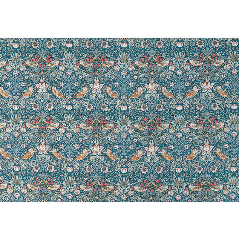 HKM-510419 Lightweight Tana Lawn Cotton Fabric - Strawberry Thief Design, 135cm Width, Perfect for Clothing and DIY Projects