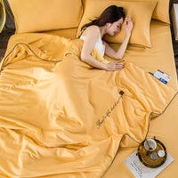 HKM-510419 Summer Ice Silk Quilt Set – 4-Piece Cool Comfort Bedding Collection in Multiple Sizes