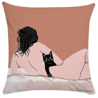 HKM-510483 Scandinavian Style Square Tatami Lumbar Pillow with Plush Cover and PP Cotton Filling