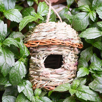 HKM-510675 Hand-Woven Straw Bird Nest with Natural Mountain Grass Construction (15x18x24 CM)