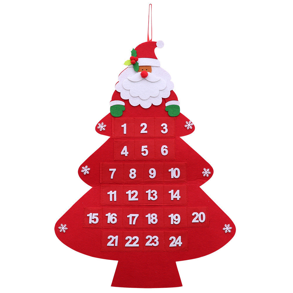HKM-510867 Christmas Countdown Calendar Pendant - Festive Tree & House Design, Perfect for Holiday Decor