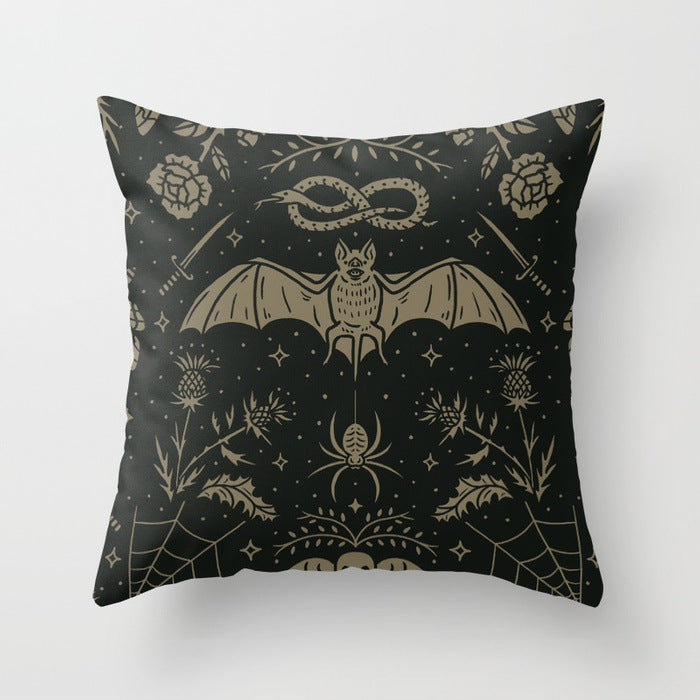 HKM-510867 Halloween Cartoon Pillowcase Cover - Peach Skin Material, 45x45 cm, PP Cotton Filling