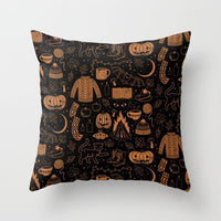HKM-510867 Halloween Cartoon Pillowcase Cover - Peach Skin Material, 45x45 cm, PP Cotton Filling