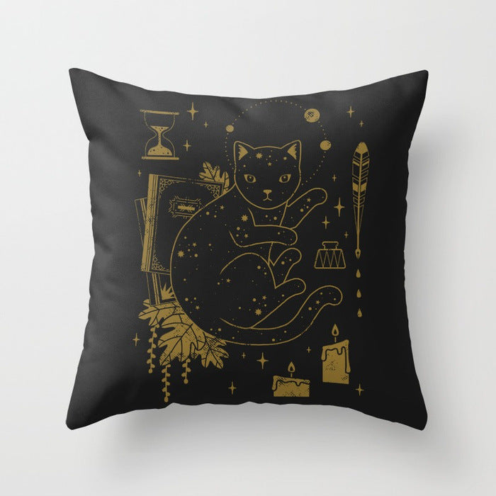 HKM-510867 Halloween Cartoon Pillowcase Cover - Peach Skin Material, 45x45 cm, PP Cotton Filling
