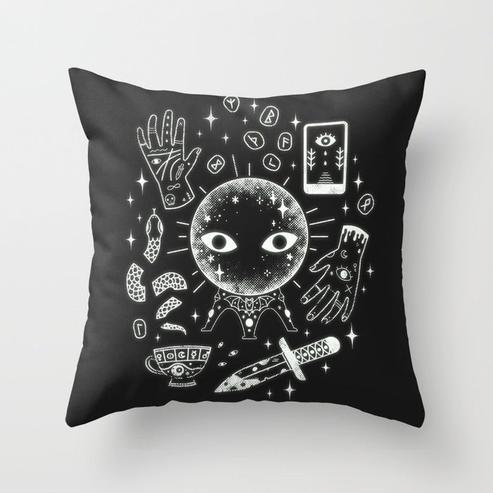 HKM-510867 Halloween Cartoon Pillowcase Cover - Peach Skin Material, 45x45 cm, PP Cotton Filling