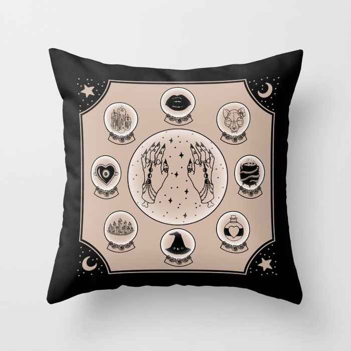 HKM-510867 Halloween Cartoon Pillowcase Cover - Peach Skin Material, 45x45 cm, PP Cotton Filling