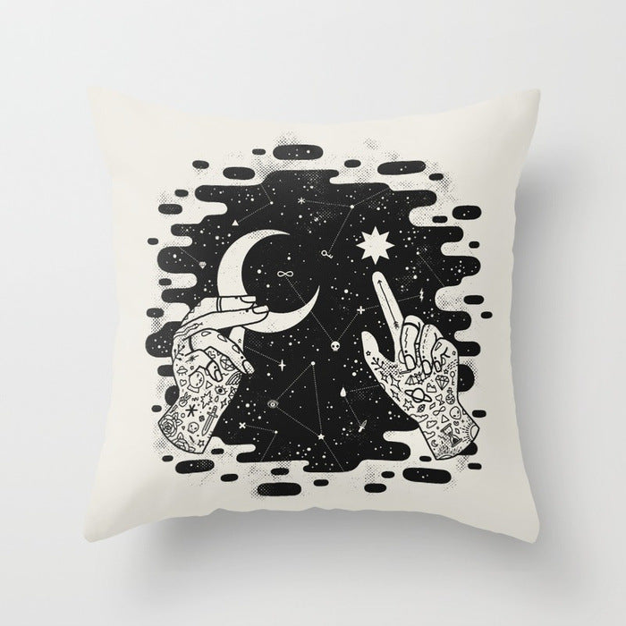 HKM-510867 Halloween Cartoon Pillowcase Cover - Peach Skin Material, 45x45 cm, PP Cotton Filling