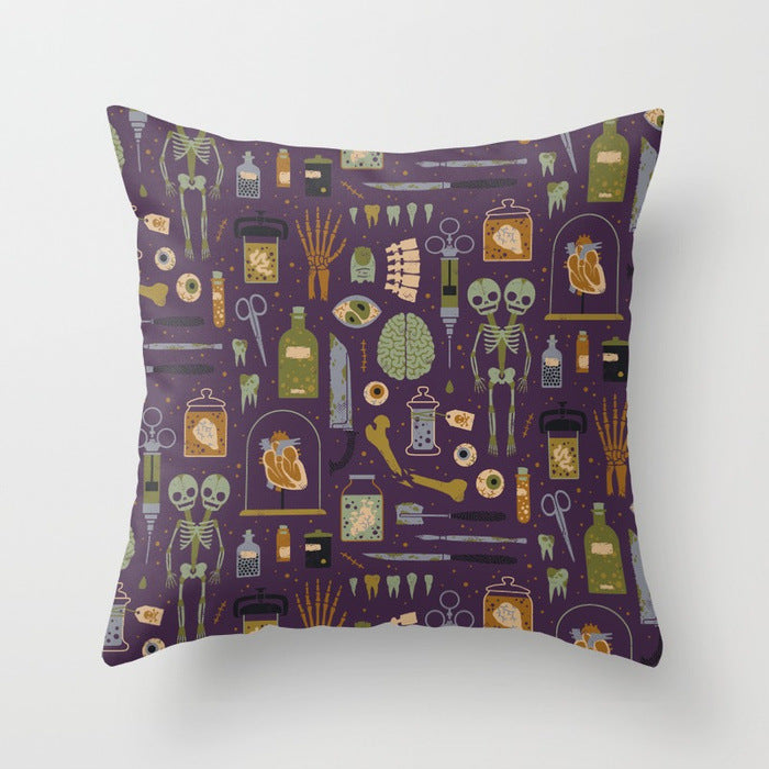 HKM-510867 Halloween Cartoon Pillowcase Cover - Peach Skin Material, 45x45 cm, PP Cotton Filling