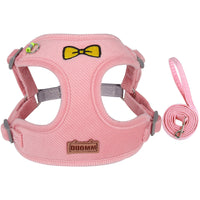 HKM-510931 Reflective Chest Harness for Dogs - Fashionable Corduroy Vest in Blue, Orange, Green, Pink