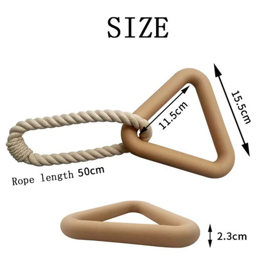 HKM-511187 Exquisite Large Triangular Pull Ring, Bite-resistant And Wear-resistant Cotton Rope Pull Ring Toy Fully Interacts With Pets