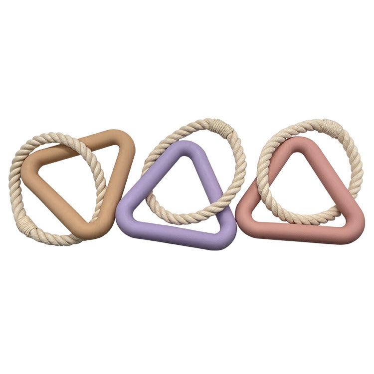 HKM-511187 Exquisite Large Triangular Pull Ring, Bite-resistant And Wear-resistant Cotton Rope Pull Ring Toy Fully Interacts With Pets