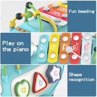HKM-511315 3-in-1 Rainbow Xylophone Music Plane Educational Toy for Kids with Keyboard and Puzzle Blocks