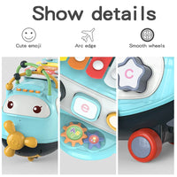 HKM-511315 3-in-1 Rainbow Xylophone Music Plane Educational Toy for Kids with Keyboard and Puzzle Blocks