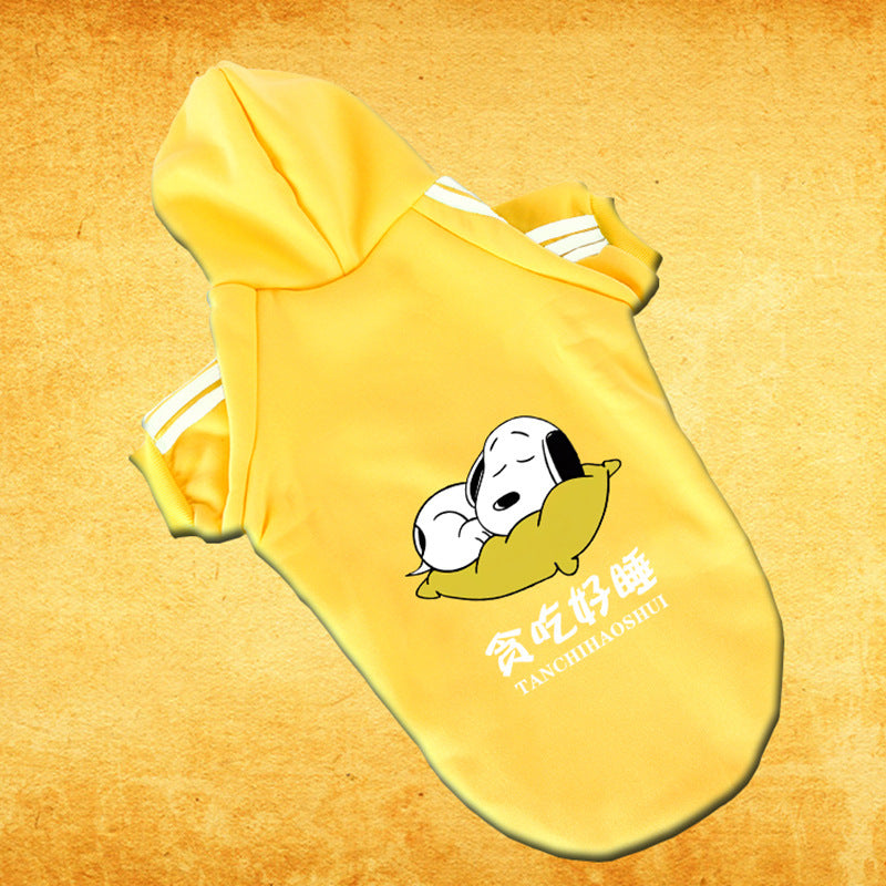HKM-511315 Labrador Cotton Dog Clothes in Snooze Picture Red, Black, and Yellow - Sizes XS to 10X
