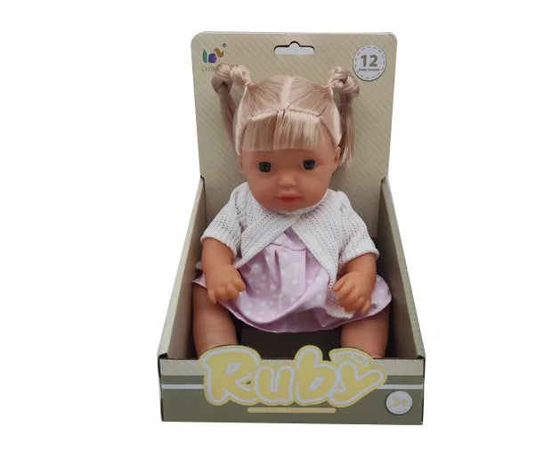 HKM-511379 12-Inch Drinking Water Pee Baby Doll Accessories Set for Reborn Dolls, Silicone Mini Toy for Ages 2-7