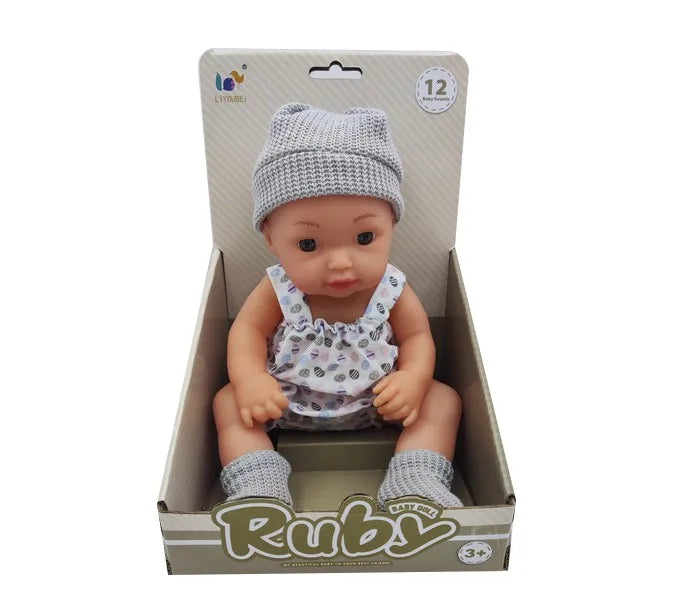 HKM-511379 12-Inch Drinking Water Pee Baby Doll Accessories Set for Reborn Dolls, Silicone Mini Toy for Ages 2-7