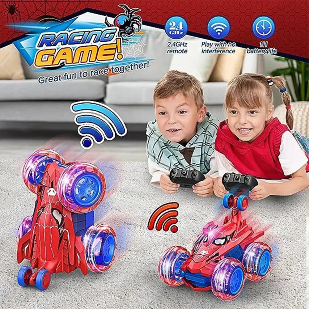 HKM-511571 360 Rotating 2.4GHz Remote Control Off-Road Stunt Car with Wheel Lights for Ages 2 and Up