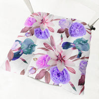 HKM-511635 Floral Thick Flannel Chair Cushion - Polyester Fiber, 40x40 cm