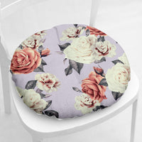 HKM-511635 Floral Thick Flannel Chair Cushion - Polyester Fiber, 40x40 cm