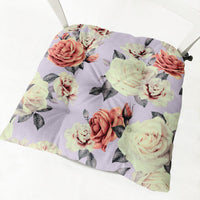 HKM-511635 Floral Thick Flannel Chair Cushion - Polyester Fiber, 40x40 cm