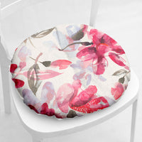 HKM-511635 Floral Thick Flannel Chair Cushion - Polyester Fiber, 40x40 cm