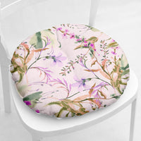 HKM-511635 Floral Thick Flannel Chair Cushion - Polyester Fiber, 40x40 cm