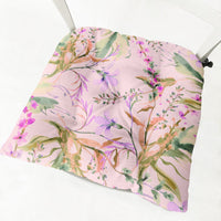 HKM-511635 Floral Thick Flannel Chair Cushion - Polyester Fiber, 40x40 cm