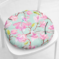 HKM-511635 Floral Thick Flannel Chair Cushion - Polyester Fiber, 40x40 cm