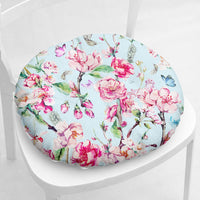 HKM-511635 Floral Thick Flannel Chair Cushion - Polyester Fiber, 40x40 cm
