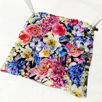 HKM-511635 Floral Thick Flannel Chair Cushion - Polyester Fiber, 40x40 cm