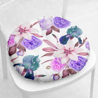 HKM-511635 Floral Thick Flannel Chair Cushion - Polyester Fiber, 40x40 cm