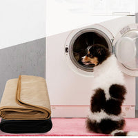 HKM-511763 Dog Stool Mat - Cotton BK Cloth with Non-Slip Base, Available in Gray and Beige, Multiple Sizes