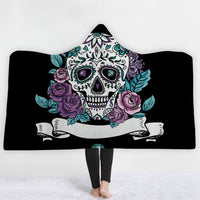 HKM-511891 Cozy Hooded Blanket Cape for Adults and Children - Soft Fleece Sherpa and Flannel, 59"x78.7" & 50"x60"