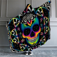 HKM-511891 Cozy Hooded Blanket Cape for Adults and Children - Soft Fleece Sherpa and Flannel, 59"x78.7" & 50"x60"