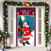 HKM-512019 Christmas Festival Decorative Door Tapestry – Character Fabric, Machine Washable, 90x200cm, Polyester